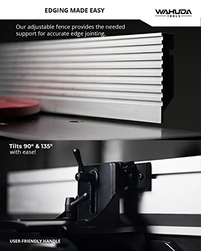 Wahuda Tools Jointer - 10-inch Benchtop Wood Jointer, Spiral Cutterhead Portable Jointer, Cast Iron Tables w/Pull Out Extensions, 4-Sided Carbide WAHUDA TOOLS