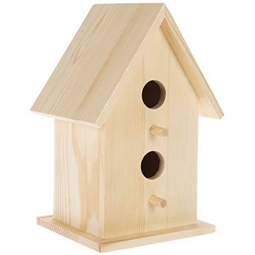 Hobby Lobby Woodpile Fun! DIY Paintable Two Hole Unfinished Wood Birdhouse for Kids and Adults Woodpile Fun!