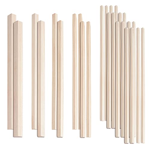 OLYCRAFT 26Pcs Triangle Wood Sticks 5 Sizes Unfinished Wooden Strips Triangle Dowels Strips Wooden Triangle Dowel Rod Natural Wood Triangle Sticks OLYCRAFT