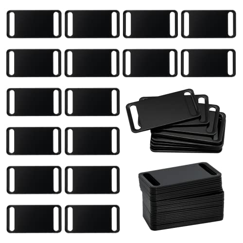 StayMax Aluminum Engraving Blanks Tags Stamping Blanks Tags Blank Dog Tag Pet ID Tag 25 Pieces (Black) StayMax