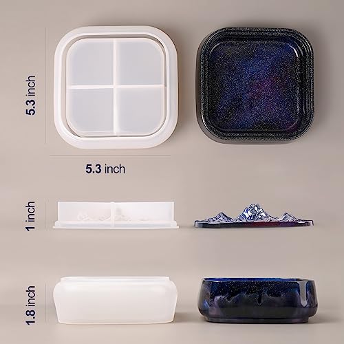 Moukiween Stackable Resin Jar Mold with Lid,Jar Container Resin Mold for Epoxy Casting,Large Jar Silicone Mold for Storage Jewelry Trinket Candy DIY Moukiween