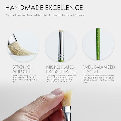 ARTIFY Oil Paint Brushes Set, Acrylic Paint Brushes with Long and Heavy Handle, 15 Pcs Professional Natural Chungking Bristle Paintbrush Set, for Oil ARTIFY art supplies