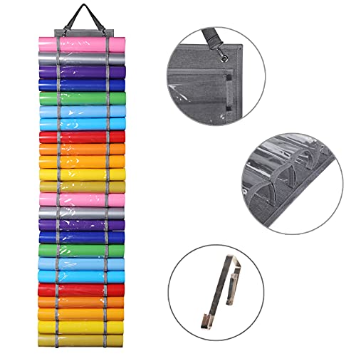 AROUY Vinyl Storage Organizer - Vinyl Roll Holder Wall Mount/Over The Door, Craft Vinyl Storage Rack, Hanging Organizer Storage with 48 Roll AROUY