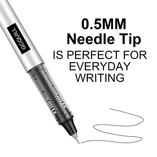 GC QUILL Rollerball Pens, Pack of 24, 0.5mm Black Liquid Ink Pens for Bullet Journaling, Fine Point Rollerball, Office Supplies for Writing, Taking GC QUILL