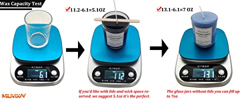 MILIVIXAY 12 Pack 7 OZ Black Matte Glass Candle Jars with Lids and Candle Making Kits - Bulk Empty Candle Jars for Making Candles - Spice, Powder MILIVIXAY