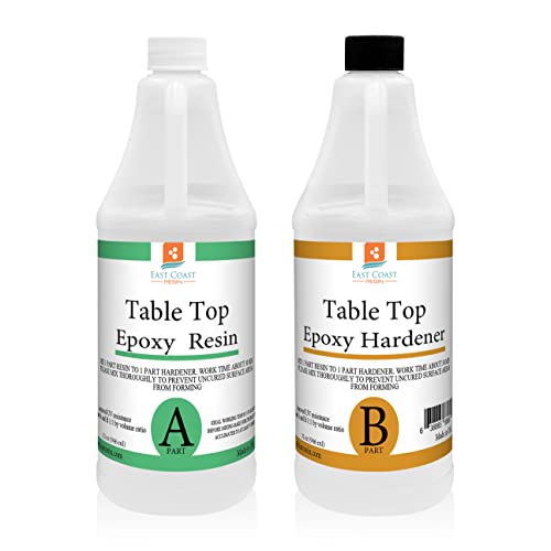 Table TOP EPOXY Resin 64 oz Kit. for Super Gloss Coating East Coast Resin