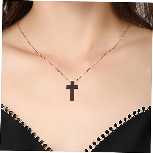 TEHAUX 100pcs Charm Holder for Necklace Locket for Men Necklace Pendant Religion Necklace Unfinished Wood Cross Crosses for Men Church Bible Supplies TEHAUX