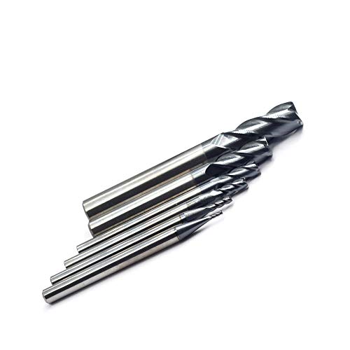 OSCARBIDE Carbide End Mill Set for Steel 4 Flutes CNC Spiral Router Bits 6 Pieces,Square CNC Spiral Router Bits Carbide Dia(1 2 3 4 6 8mm) Tian OSCARBIDE