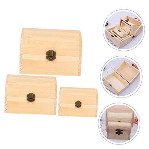 VOSAREA 9 pcs wooden box jewelry organizer tray strawberry decor craft storage DIY wooden unfinished wooden jewelry case handmade gifts wood gifts VOSAREA