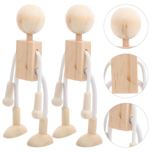 ARTIBETTER Wooden Peg Dolls Unfinished Doll Bodies Paintable Wood Peg Bodies Figures for DIY Arts Crafts Party Favor Gifts 3PCS ARTIBETTER