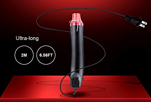 6.56FT Long Heat Gun, Uptdae Version Homidic Mini Handheld Hot Air Gun, Electric 300W Portable Heat Gun for DIY Craft Embossing, Shrink Wrapping PVC, Homidic
