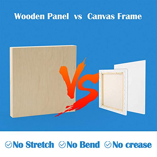 Unfinished Birch Wood Canvas Panels Kit, Falling in Art 4 Pack of 6x6’’ Studio 3/4’’ Deep Cradle Boards for Pouring Art, Crafts, Painting and More Falling in Art