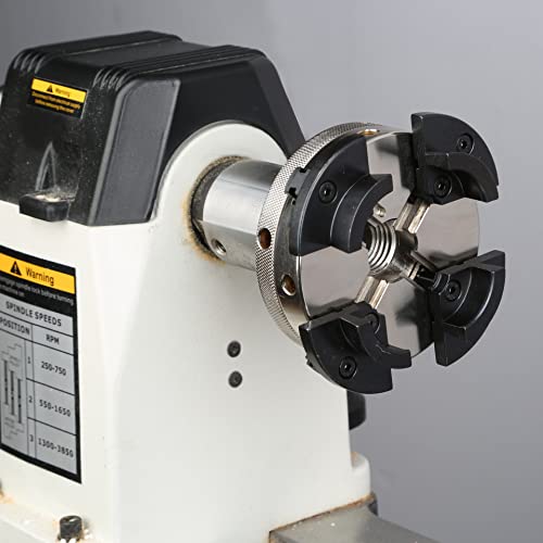 VINWOX SCR4-4NV-SET 4” Wood Lathe Scroll Chuck Set, 4-Jaw Self-Centering Chuck Set, with Nickle electric Coating Chuck Body & 1"x8TPI thread & VINWOX