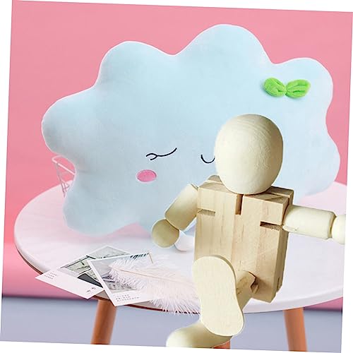 COHEALI 5pcs White Embryo Robot Wood Robot Figure Unfinished Peg Dolls Kids Painting Art Crafts Natural Ornaments Peg People Kit Wood Doll Figures COHEALI