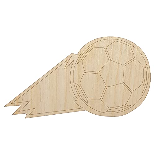 Soccer Ball Action Unfinished Wood Shape Piece Cutout for DIY Craft Projects - 1/4 Inch Thick - 6.25 Inch Size Sniggle Sloth