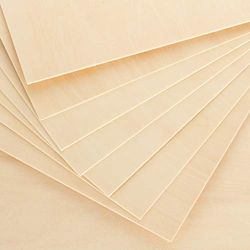 ABuff 20 Pack Basswood Sheets 1/16, 8 x 12 Inch Thin Craft Plywood Wood Sheets, Unfinished Plywood Board Thin Wood Board Sheets for Crafts, Model ABuff