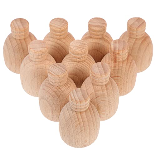 Milisten 10Pcs Wooden Bottle Unfinished Wooden Peg Dolls Natural Wood Figures Bottle Shapes for Arts and Crafts Projects, 2.5X2.5X3.7CM Milisten