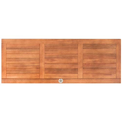 Safavieh PAT7038A Outdoor Collection Elina Teak 47.2" Cushion Deck Box, Natural Safavieh