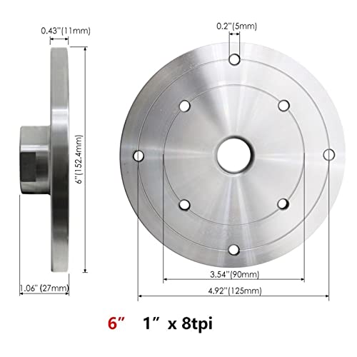 BREAKA 4pcs Steel Wood Lathe Face Plates 1" X 8tpi Thread Flange Faceplate, Woodworking Turning Tools, Lathe Chuck BREAKA