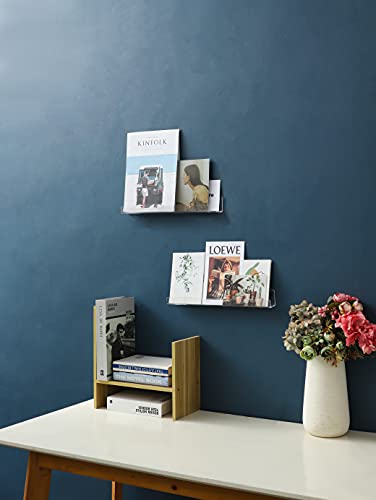 LikeU Nail Polish Rack Wall Mounted Shelf 4 Pack,Clear Acrylic Nail Polish Holder Organizer with Removable Anti-slip End Inserts,4 Tiers Floating LikeU