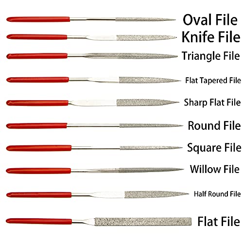 10Pcs Yootones Guitar Files Kit, Guitar Fret Nut Saddle Slot Pickguard Grinding File Group Set Luthier Repair Tool Compatible with Guitar Violin Yootones