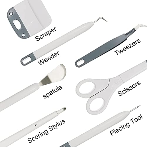 Corey-z Craft Vinyl Weeding Tools Set,Precision Vinyl Tools Kit for Crafting, Weeder/Scraper/Spatula/Tweezers/Scoring Stylus/Scissor for corey-z