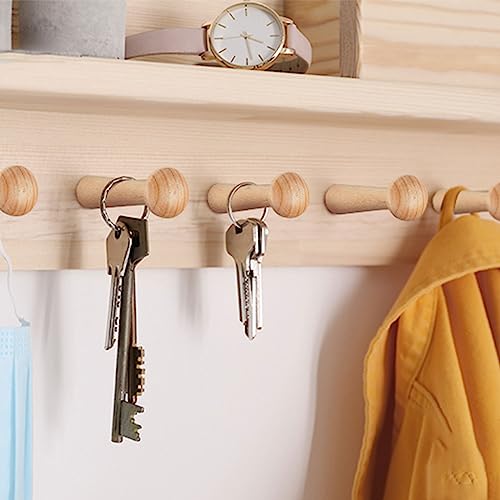 MOROBOR 10PCS Wooden Shaker Pegs, 3.15 Inch Shaker Peg with Screws, Unfinished Wood Shaker Racks for Hanging Clothes Hats Towel Paint DIY MOROBOR