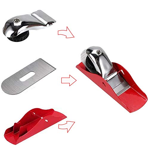DSHE Mini Hand Planer Small Trimming Planer 6-1/2 inch Woodworking Pocket Plane Hand Plane with 1 inch Blade Adjustable Block Plane and 1 Wood Fixe DSHE