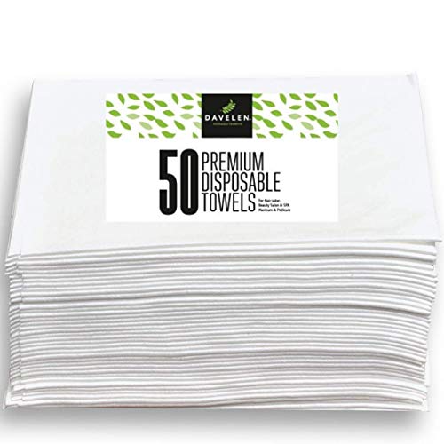 DAVELEN Disposable Large Luxury Towels (50-Count) Spa and Salon Quality Softness for Guests, Clients | Hair, Face, Body Use | Luxurious Comfort, DAVELEN
