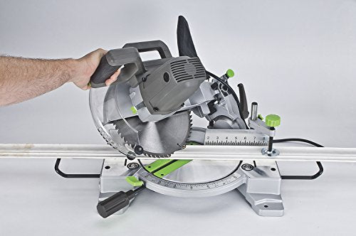 Genesis GMS1015LC 15-Amp 10-Inch Compound Miter Saw with Laser Guide and 9 Positive Miter Stops , Gray Genesis