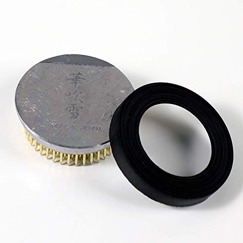 Wazakura Made in Japan Ikebana Floral Arrangement Kit. Koryu Scissors, Brass Kenzan, Minoyaki White & Blue Ceramic Flower Vase (Koryu, White & Blue Wazakura