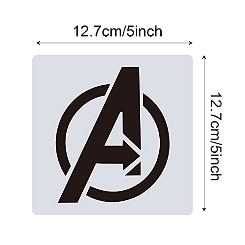 25 Pcs Superhero Stencils for Painting on Wood Canvas - Kids Drawing Painting Stencil Art Supplies Superhero Avatars and Logo Stencils for Home Decor CZONG