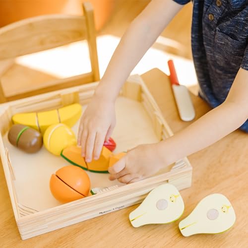 Melissa & Doug Cutting Fruit Set - Wooden Play Food Kitchen Accessory, Multi - Pretend Play Accessories, Wooden Cutting Fruit Toys For Toddlers And Melissa & Doug