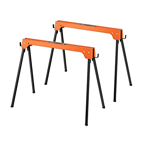 Zimbala 2-Pack Folding Saw horses, Portable Metal Speedhorse with Convenient Handle & Detachable 2 x 4 Support Arms, 1322 lbs Weight Capacity of Per Generic