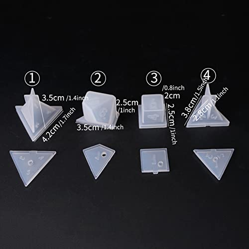 Resin Dice Molds Epoxy Casting Kit Set Number Resin Casting Standard Game Dice Square Triangle Dice Mold Polyhedral Game Dice Molds DIY Epoxy Resin Eforcase