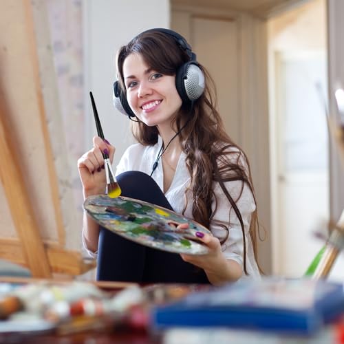 6 Pcs Mop Brush for Acrylic Painting 1 Inch Blending Brush Paint Brushes for Acrylic Painting Oval Mop Acrylic Brush with Wooden Handle for Face and Sliverdew