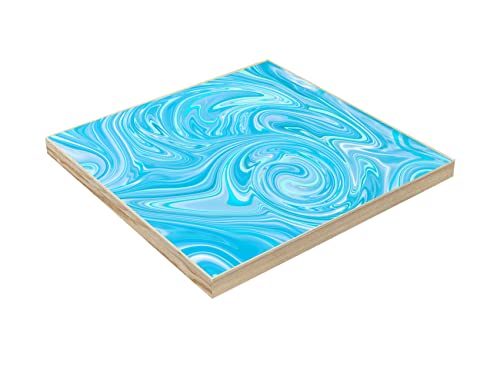 Wood Art Panels 12x12 Unfinished Wooden Canvas Panels 6-Pack Wood Frame for Oil Pouring Acrylics Painting Crafts Cregugua