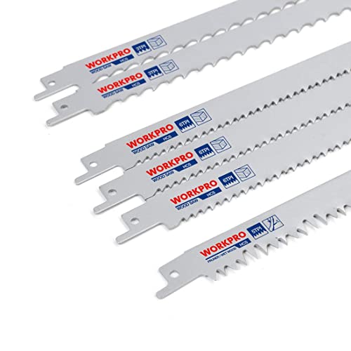 WORKPRO 32-Piece Reciprocating Saw Blade Set - Metal/Woodcutting Saw Blades, Pruner Saw Blades with Organizer Pouch WORKPRO