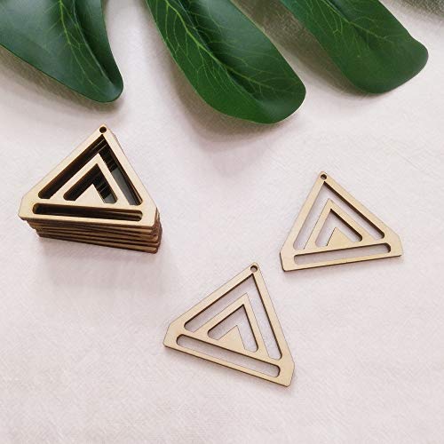 30PCS Chevron Triangle Earring Wood Findings,DIY Wood Blank Chevron Earring Hoops for Macrame (1.5") ACFENG