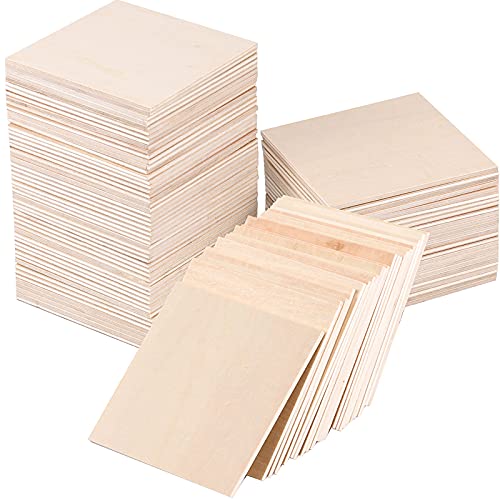 HOIGON 120 PCS 3 x 3 Inch Unfinished Wooden Squares Pieces, Natural Blank Wood Slices Wooden Square Cutout Tiles for Crafts, Cup Coasters,Burning, HOIGON