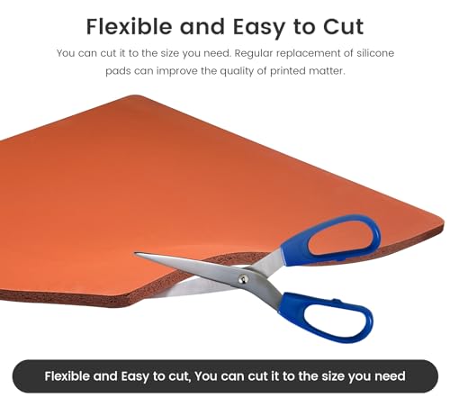 15 x 15 Inch Silicone Heat Press Mat Pad with T-Shirt Ruler Set, 0.3 Inch Thick Silicone Heat Press Pad for Heat Press Machine, Flat Heat Transfer Generic