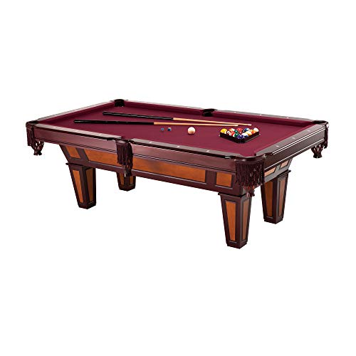 Fat Cat by GLD PRODUCTS Reno 7.5’ Pool Table with Dark Cherry Finish and Wine Colored Cloth, Accuslate Billiard Surface for Consistent Straight Fat Cat by GLD Products