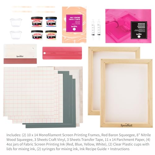 Speedball Deluxe Screen Printing Craft Vinyl Kit - Use with Cutting Machine to Print T-Shirts and Home Decor Speedball