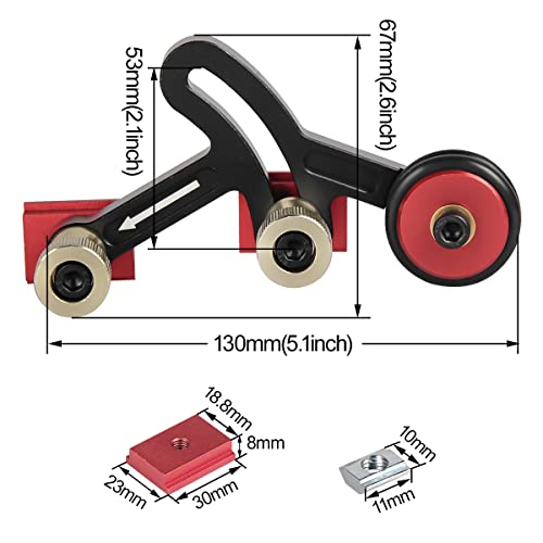 Toolcool Clear Cut Precision Stock Guides One Way Bearing Roller Feeder Upgraded Featherboard Safety Feeding for Router Table Saw Toolcool