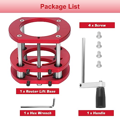 Router Table Lift Base, Router Lift Base Aluminum Alloy Stainless Steel 4 Jaw Clamping Router Table Lifting System Base Yosoo Health Gear
