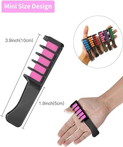 New Hair Chalk Comb Temporary Hair Color Dye for Girls Kids, Washable Hair Chalk for Girls Age 4 5 6 7 8 9 10-12 Birthday Christmas Cosplay Hair DIY MSDADA