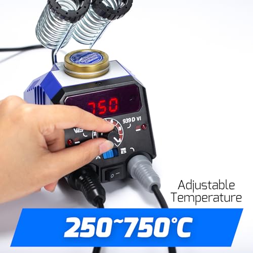 WEP 939D-VI Dual Pen Wood Burning Kit 250-750℃/482-1382℉ A/B Toggle Wood Burning Tool with 2 Detachable Pens, 20 Wood burner Tips, Dual-Barrel WEP