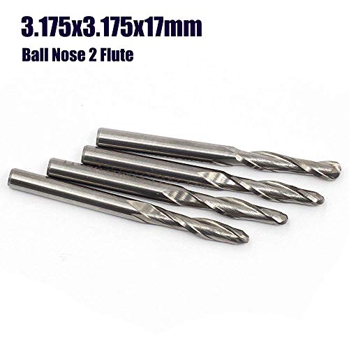 OSCARBIDE 16 Pieces/Set Carbide End Mills CNC Spiral Router Bits,Include 4 Pieces 1/8”Shank 2 Flutes Ball Nose,12 Pieces 1 Flutes Milling Cutters for OSCARBIDE