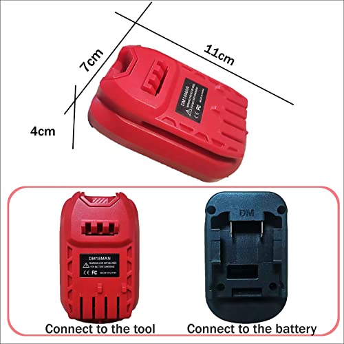 Laimiao Battery Adapter for Craftsman 20V Cordless Tools,DM18MAN Adaptor for DeWalt 20V and for Milwaukee 18V Li-on Battery Convert to for Craftsman Laimiao