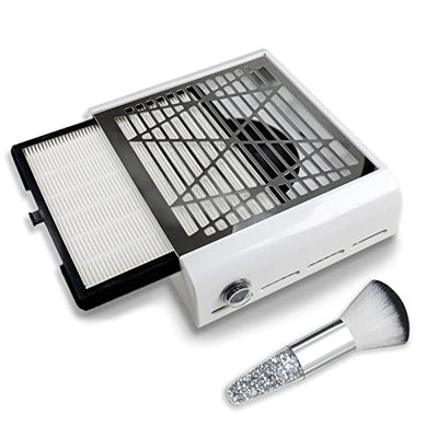 BQAN Nail Dust Collector for Nails Salon, 40w Extractor Vacuum Dust Collector Powerful Nail Fan, with 1pcs Nail dust Brush